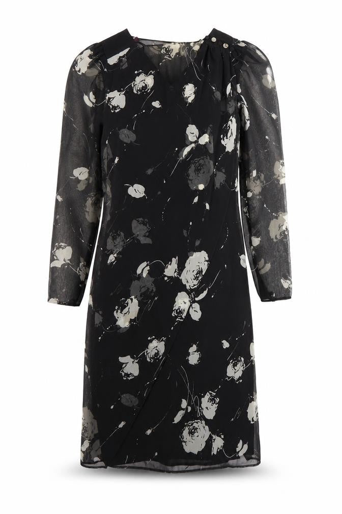 Frank Usher Womens Multicoloured Floral Polyester Shift  Size 10  Round Neck