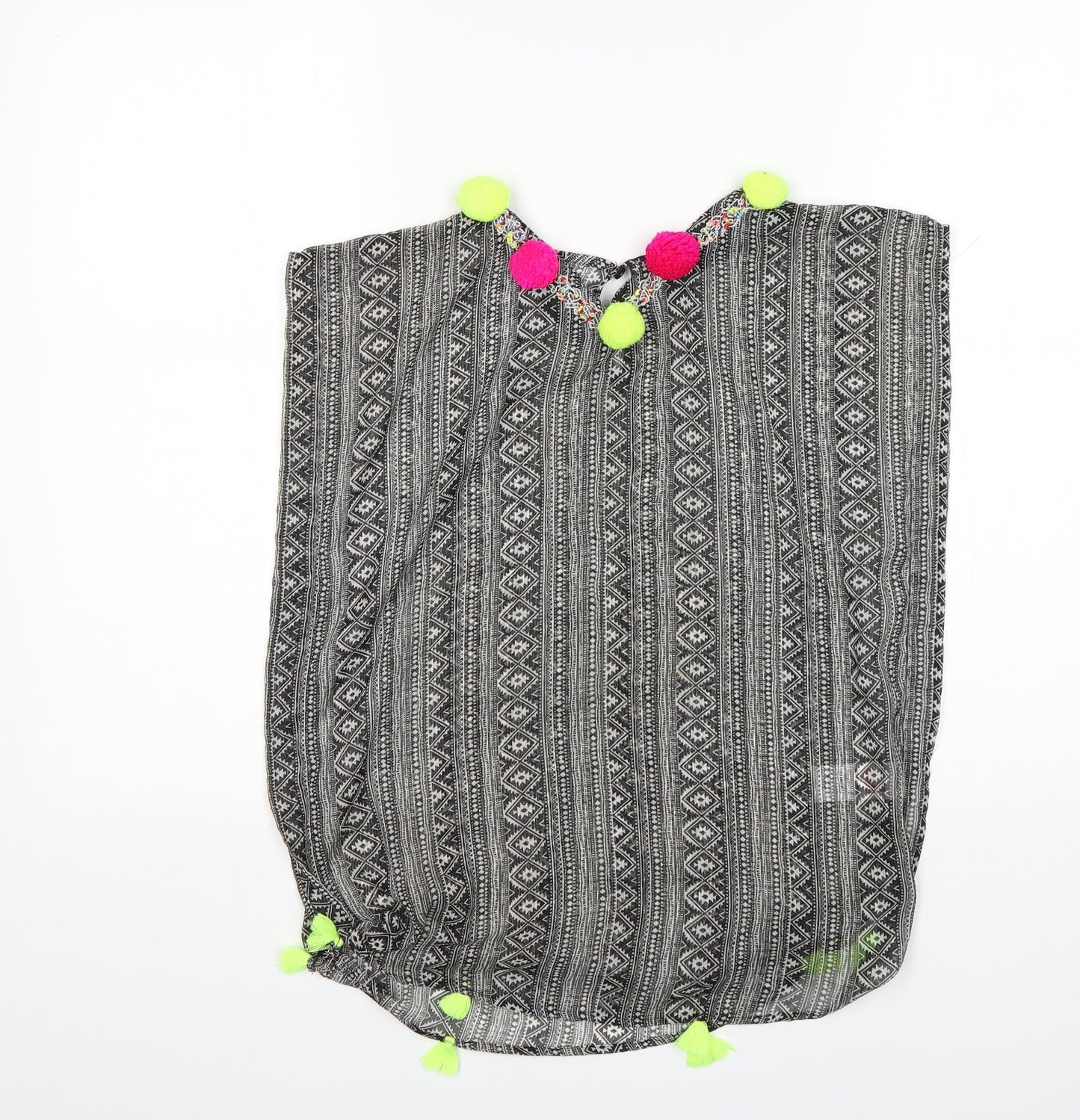 Matalan Girls Multicoloured Fair Isle Polyester Basic Blouse Size 6-7 Years Round Neck