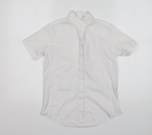 Dublin Womens White  Polyester Basic Button-Up Size 10 Collared