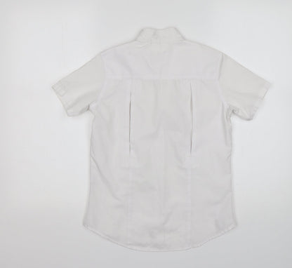 Dublin Womens White  Polyester Basic Button-Up Size 10 Collared