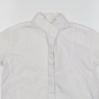 Dublin Womens White  Polyester Basic Button-Up Size 10 Collared