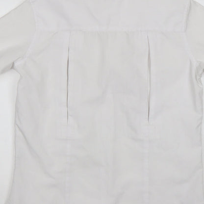 Dublin Womens White  Polyester Basic Button-Up Size 10 Collared