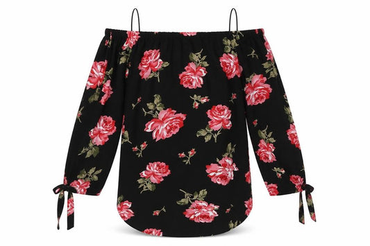 Cameo Rose  Womens Multicoloured Floral Polyester Basic Blouse Size 10 Boat Neck