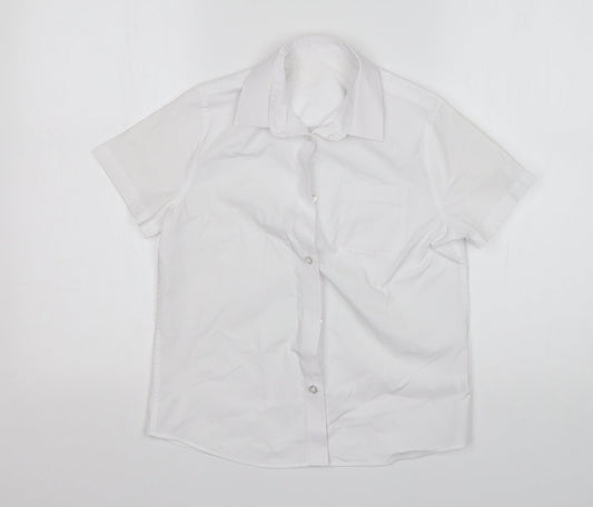 F&F Boys White  Polyester Basic Button-Up Size 9-10 Years Collared