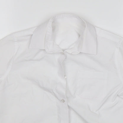 F&F Boys White  Polyester Basic Button-Up Size 9-10 Years Collared