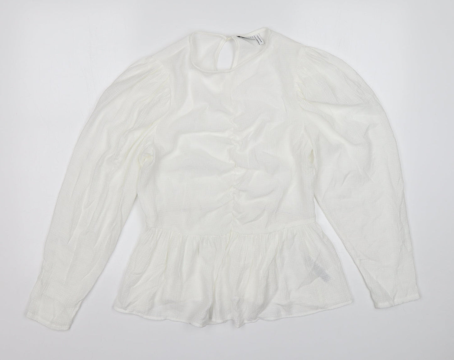 ASOS Womens White  Viscose Basic Blouse Size 10 Round Neck