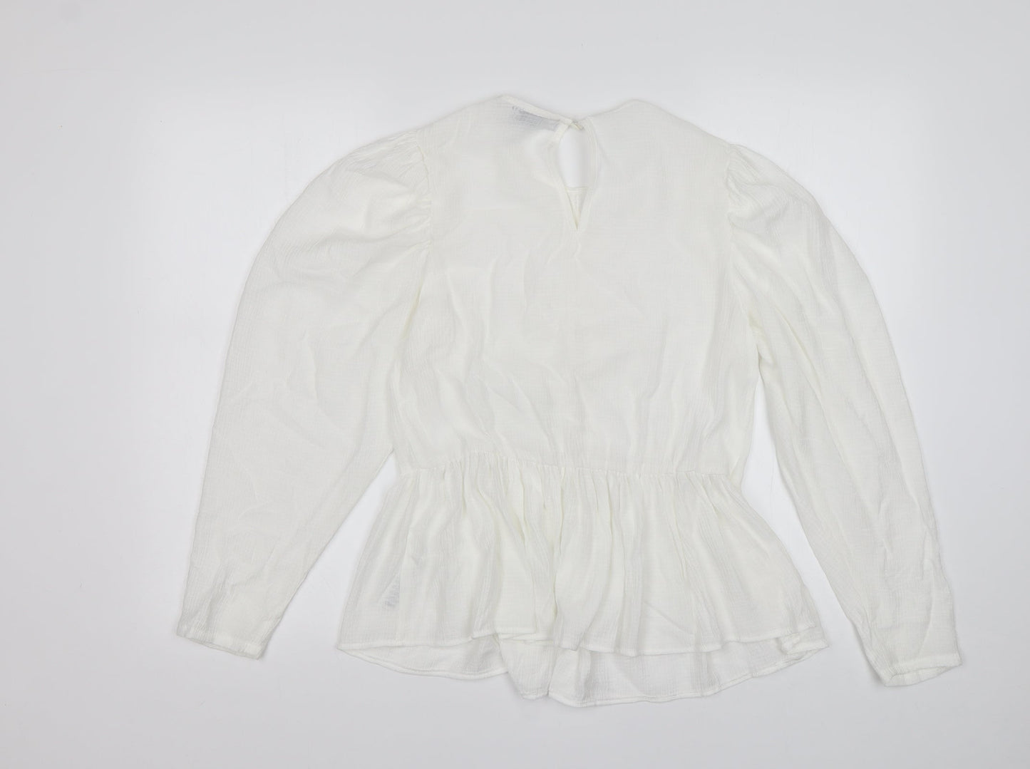 ASOS Womens White  Viscose Basic Blouse Size 10 Round Neck