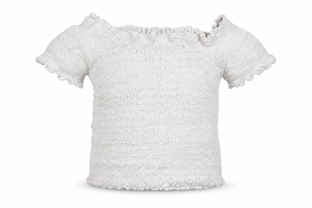 Primark Girls White  Polyester Basic Blouse Size 3-4 Years Off the Shoulder