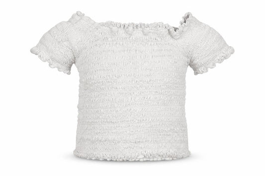 Primark Girls White  Polyester Basic Blouse Size 3-4 Years Off the Shoulder
