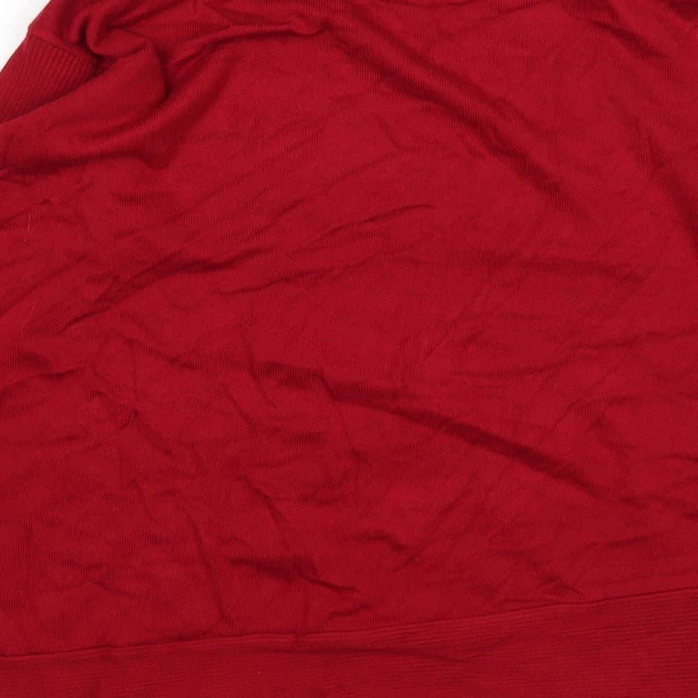 Bonmarché Womens Red Round Neck  Viscose Pullover Jumper Size 14