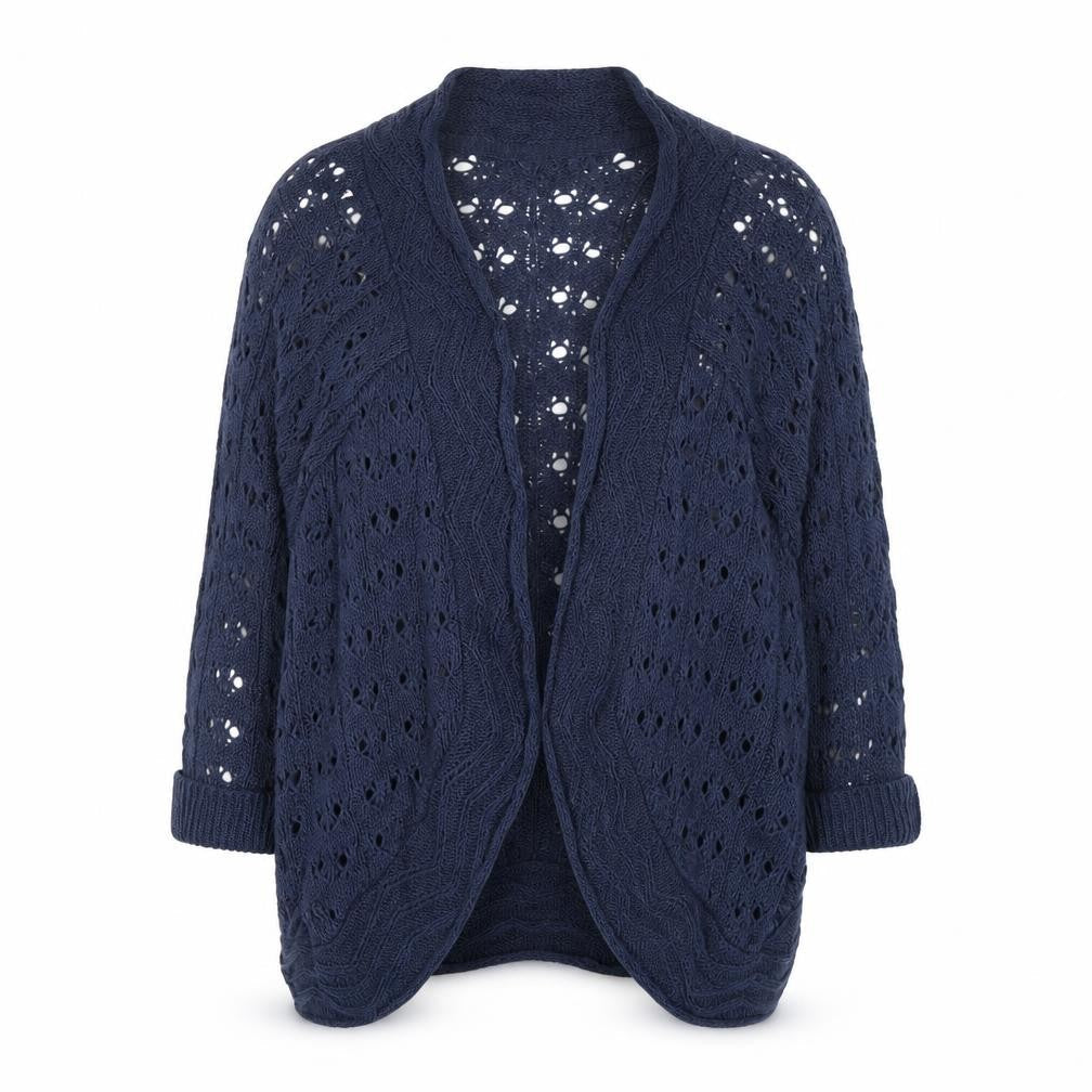 B. You Womens Blue V-Neck  Acrylic Cardigan Jumper Size 12