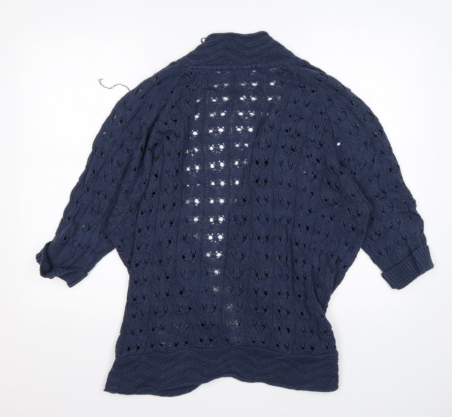 B. You Womens Blue V-Neck  Acrylic Cardigan Jumper Size 12