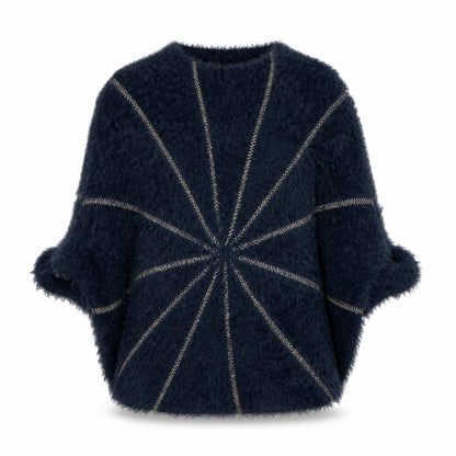 Katsumi Womens Blue Round Neck  Nylon Pullover Jumper Size M