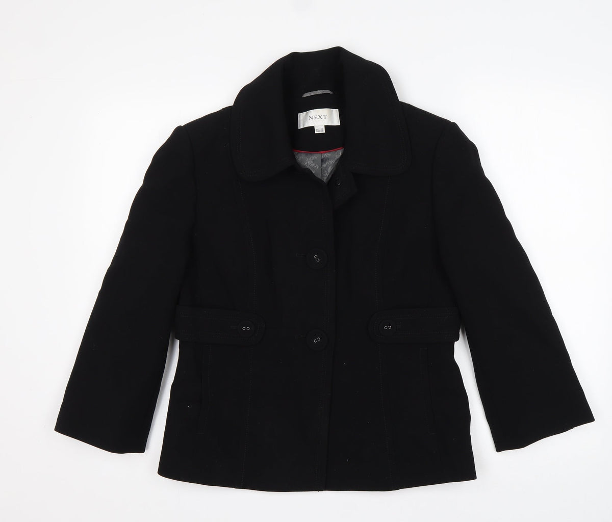 NEXT Womens Black  Polyester Jacket Blazer Size 12
