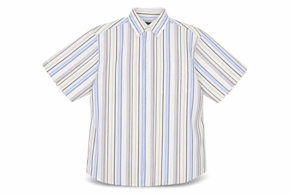 Lee Cooper Mens Multicoloured Striped Cotton  Button-Up Size M Collared