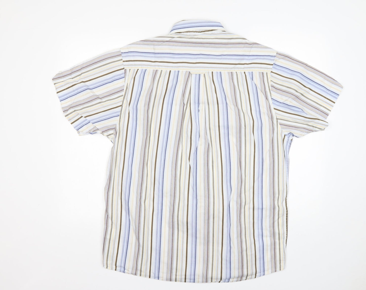 Lee Cooper Mens Multicoloured Striped Cotton  Button-Up Size M Collared