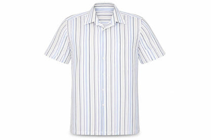 Duke Mens Multicoloured Striped Polyester  Button-Up Size M Collared