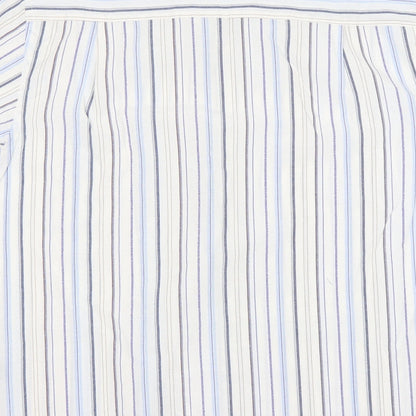 Duke Mens Multicoloured Striped Polyester  Button-Up Size M Collared