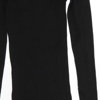 Preloved Y.A.S Womens Black Round Neck  Polyester Pullover Jumper Size M - Detail