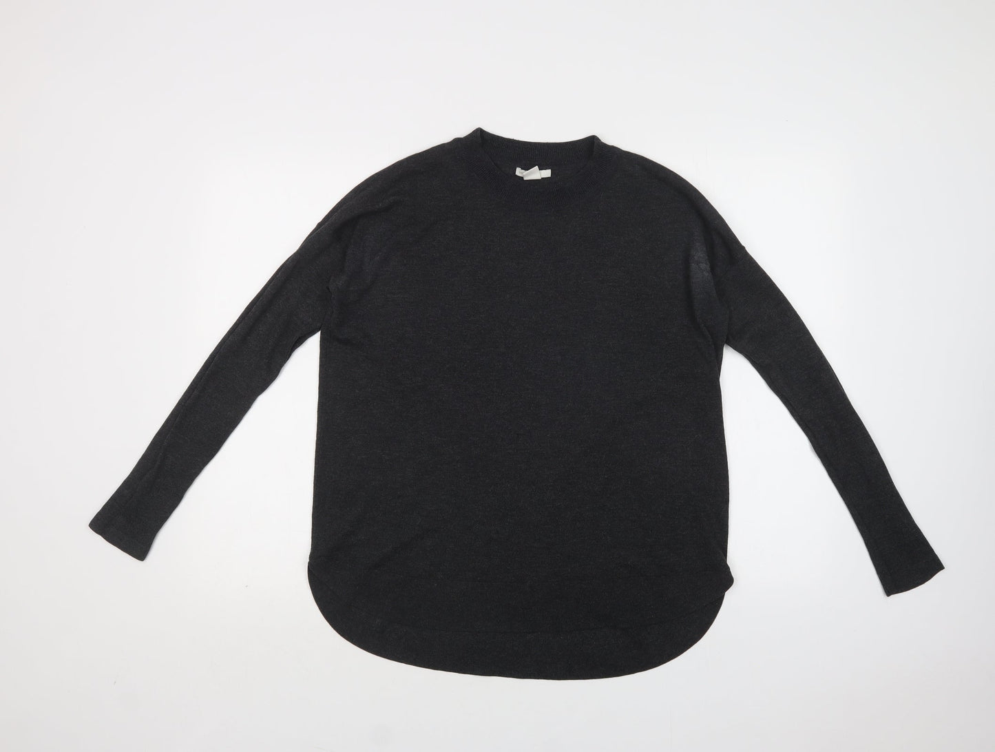 H&M Womens Grey Crew Neck  Polyester Pullover Jumper Size S