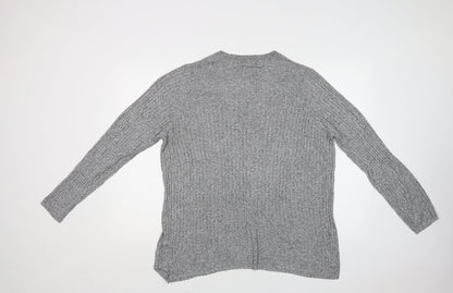 Next Womens Grey Crew Neck  Viscose Pullover Jumper Size XL