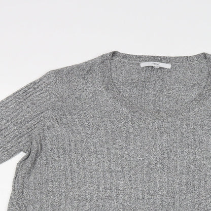 Next Womens Grey Crew Neck  Viscose Pullover Jumper Size XL