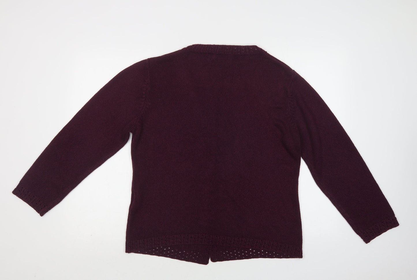 Signature Experience Womens Purple V-Neck  Acrylic Cardigan Jumper Size XL