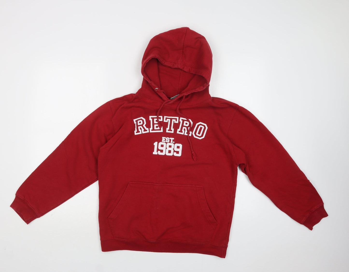 Awdis Womens Red  Cotton Pullover Hoodie Size S