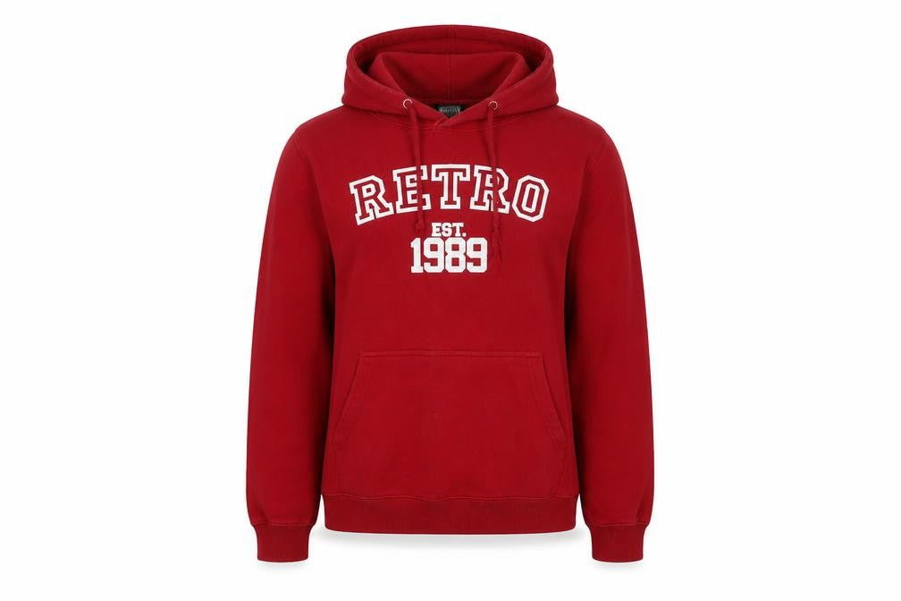 Awdis Womens Red  Cotton Pullover Hoodie Size S