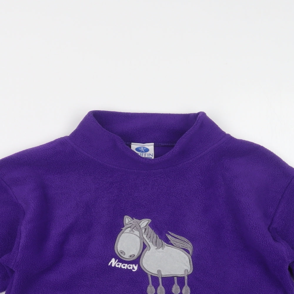 Griffin Girls Purple  Polyester Pullover Sweatshirt Size 7-8 Years