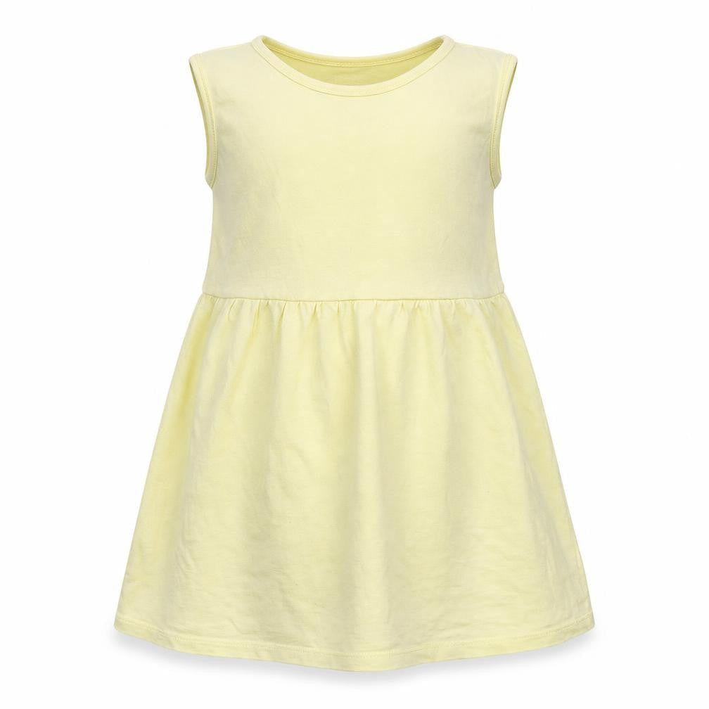 Micro Kitty Girls Yellow  Cotton A-Line  Size 2-3 Years  Round Neck