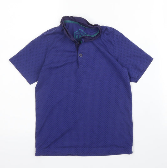 Matalan Boys Blue  Cotton Basic Polo Size 7 Years Collared Button
