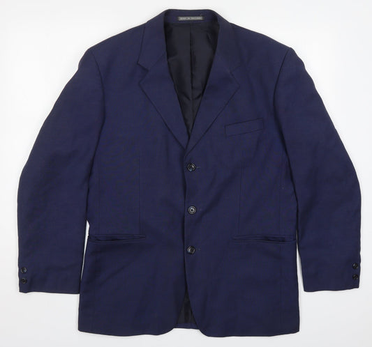 Pullman Mens Blue  Viscose Jacket Suit Jacket Size 40