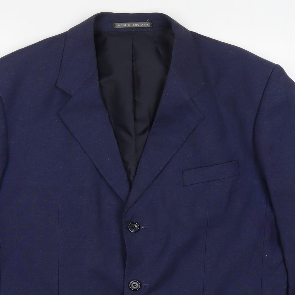 Pullman Mens Blue  Viscose Jacket Suit Jacket Size 40