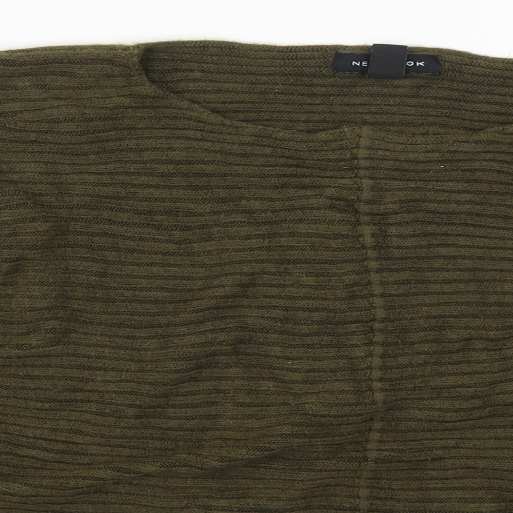 New Look Womens Green Round Neck  Acrylic Pullover Jumper Size S
