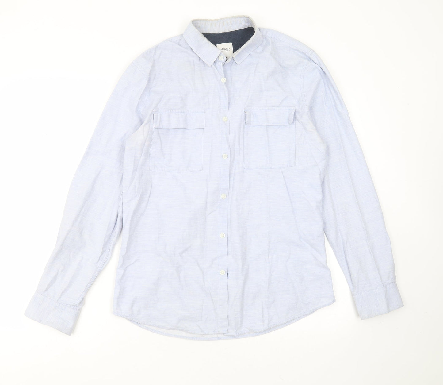 Burton Mens Blue  Cotton  Button-Up Size M Collared Button