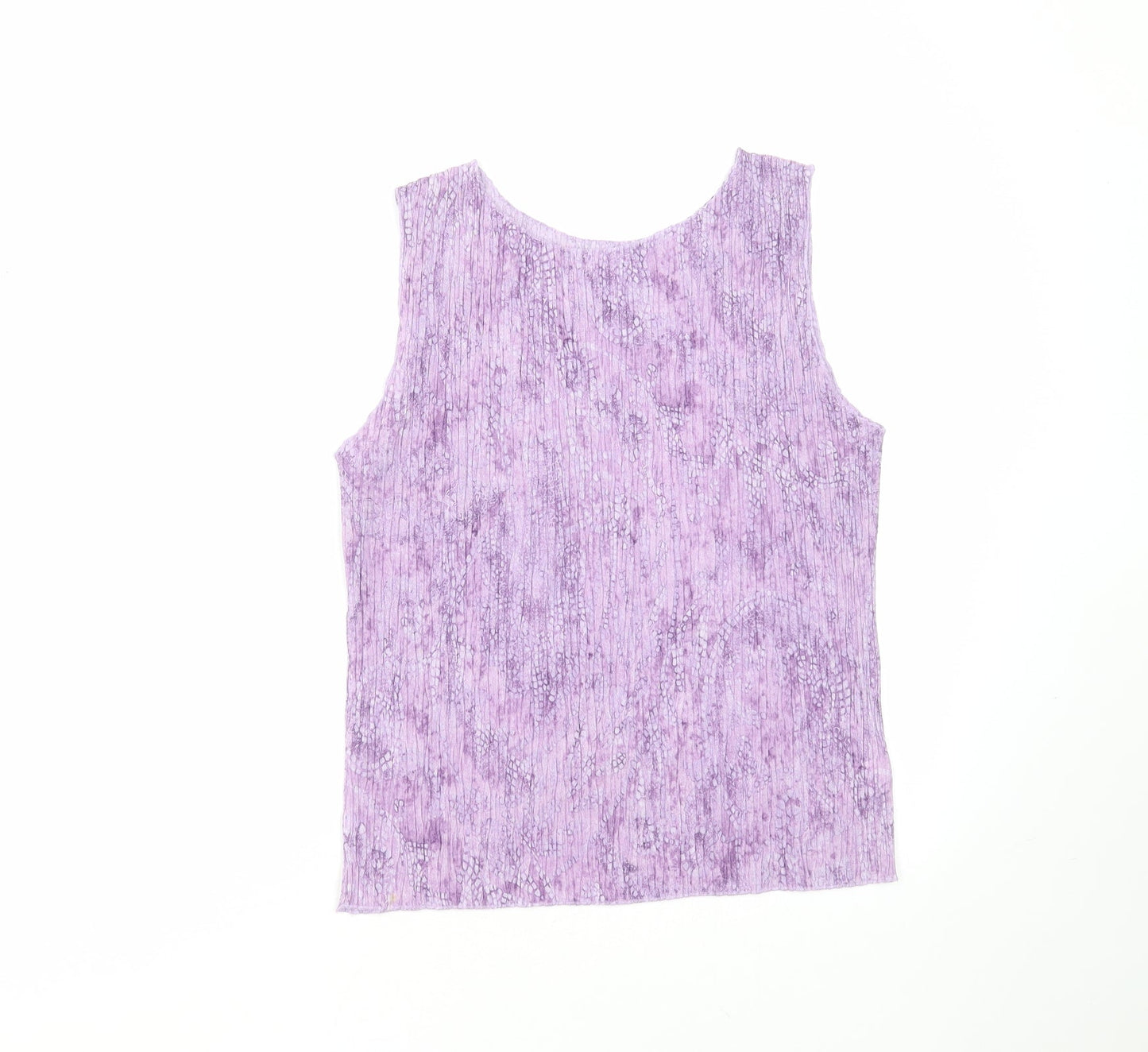 Marks and Spencer Womens Purple Animal Print Polyester Basic Blouse Size 16 Round Neck