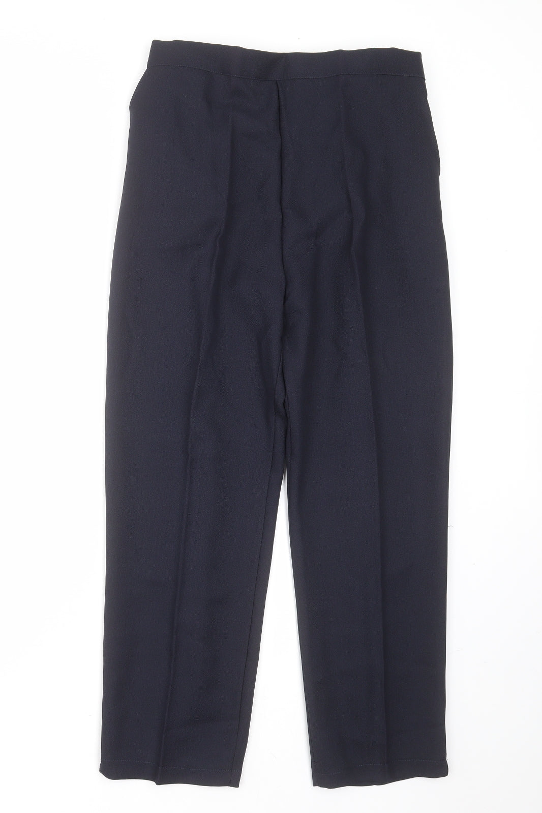 Preworn Womens Blue Herringbone Polyester Trousers  Size S L26 in Regular