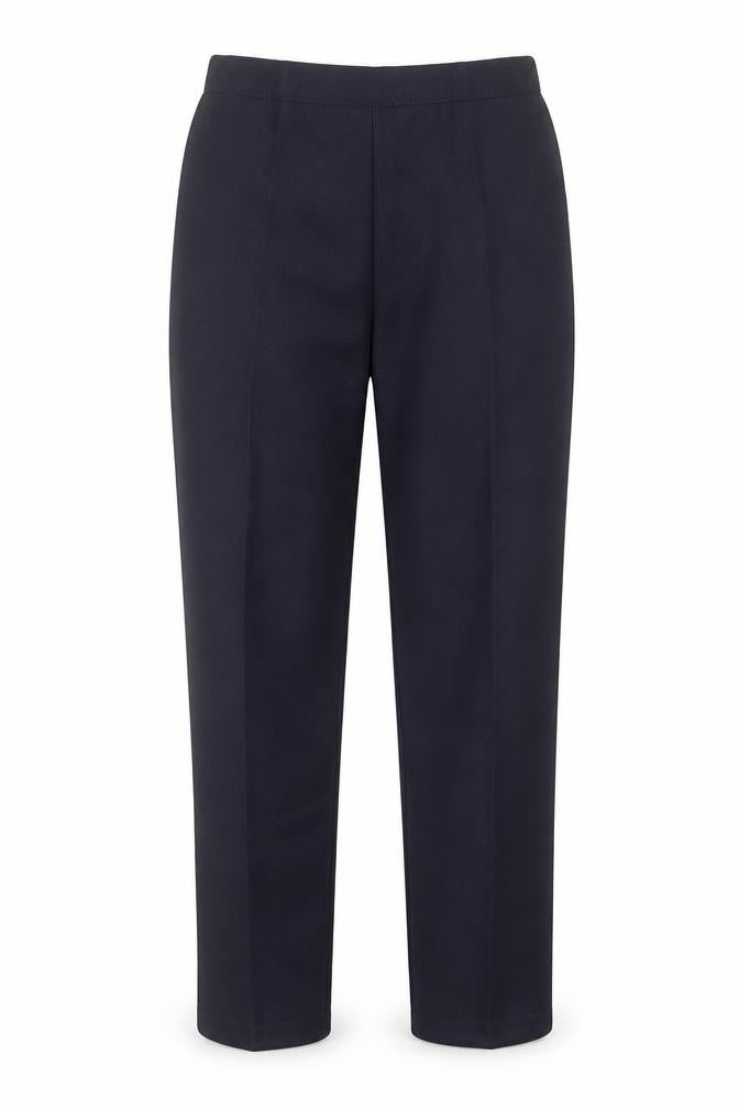 Preworn Womens Blue Herringbone Polyester Trousers  Size S L26 in Regular