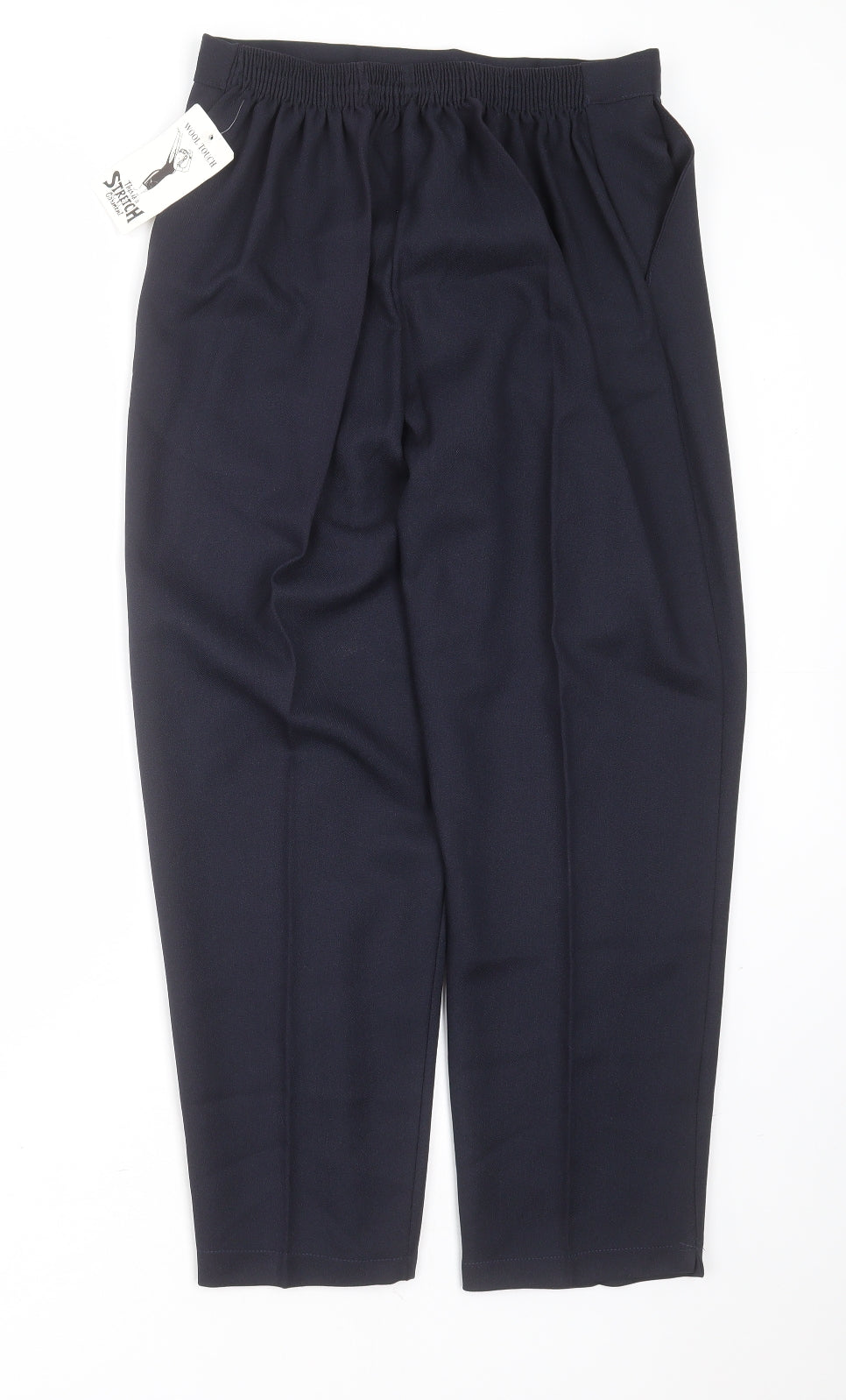 Preworn Womens Blue Herringbone Polyester Trousers  Size S L26 in Regular