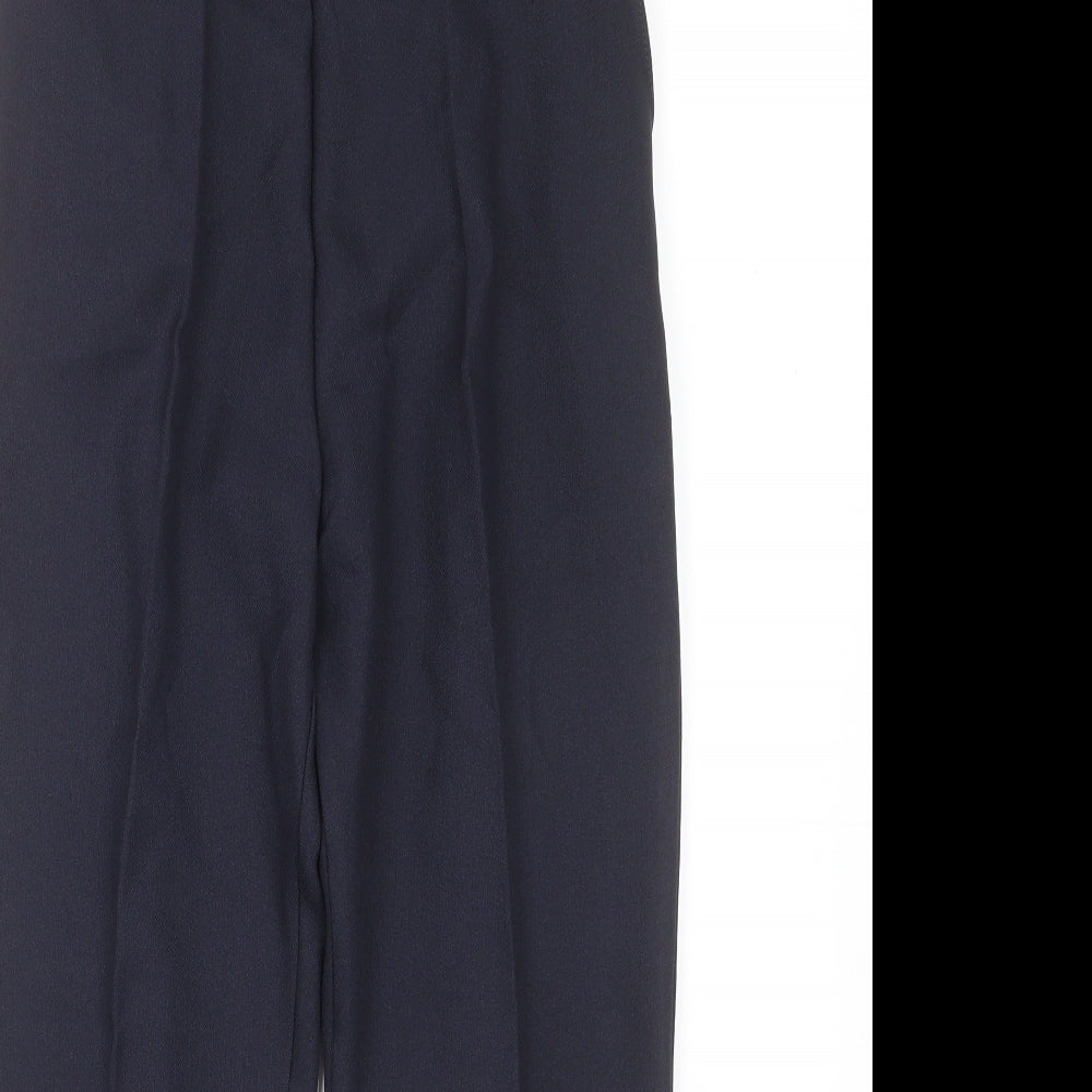 Preworn Womens Blue Herringbone Polyester Trousers  Size S L26 in Regular