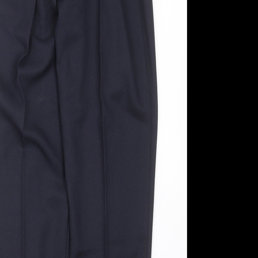 Preworn Womens Blue Herringbone Polyester Trousers  Size S L26 in Regular