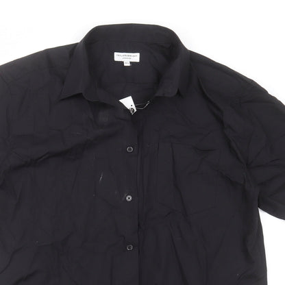 Taylor & Wright Mens Black  Polyester  Button-Up Size 16.5 Collared Button