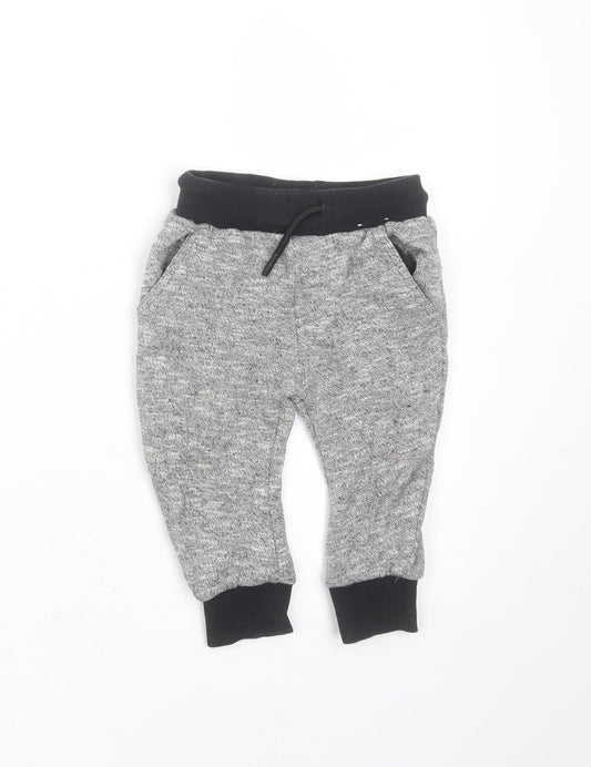 F&F Baby Grey  Polyester Jogger Trousers Size 12-18 Months  Drawstring