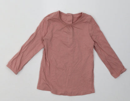 Matalan Girls Pink  Cotton Basic Casual Size 18-24 Months Crew Neck Button