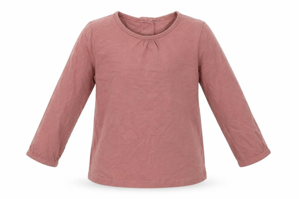 Matalan Girls Pink  Cotton Basic Casual Size 18-24 Months Crew Neck Button