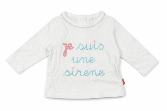 Preworn Girls White  Cotton Basic Casual Size 0-3 Months Crew Neck Buckle