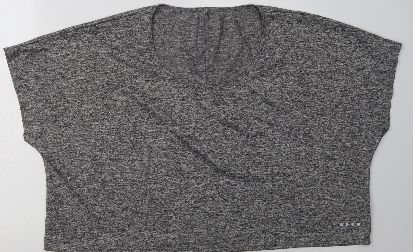 Matalan Womens Grey  Polyester Cropped T-Shirt Size XL Scoop Neck Pullover