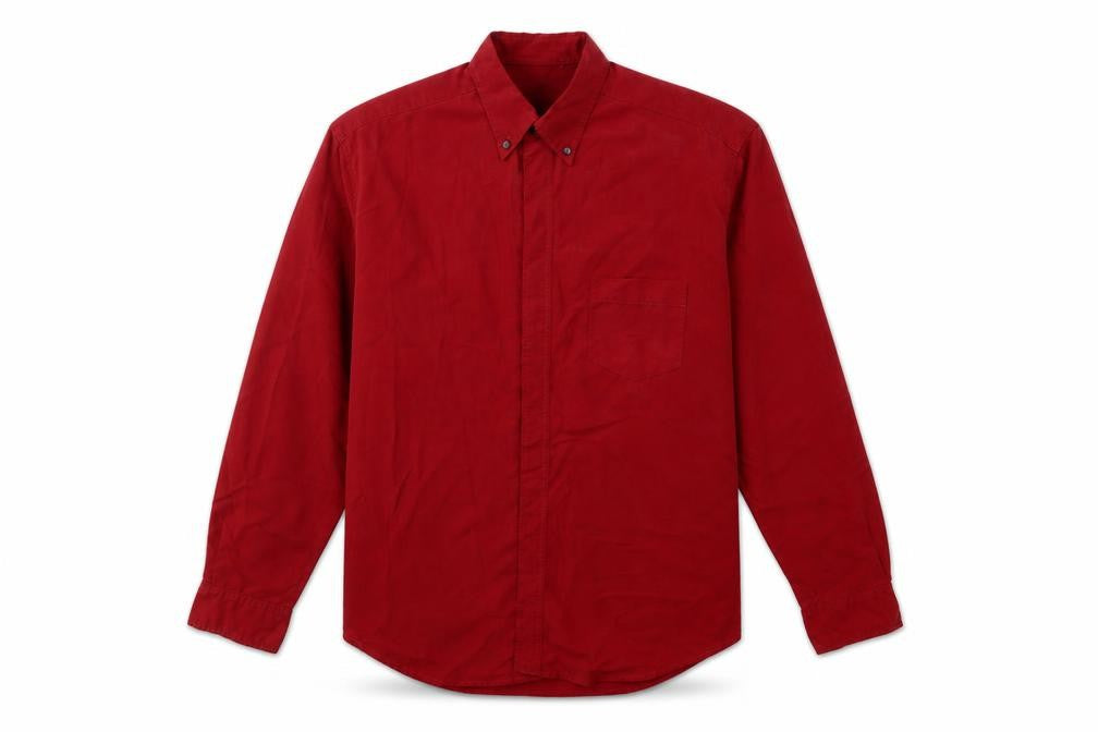 johnathan adams Mens Red  Modal  Button-Up Size S Collared Button