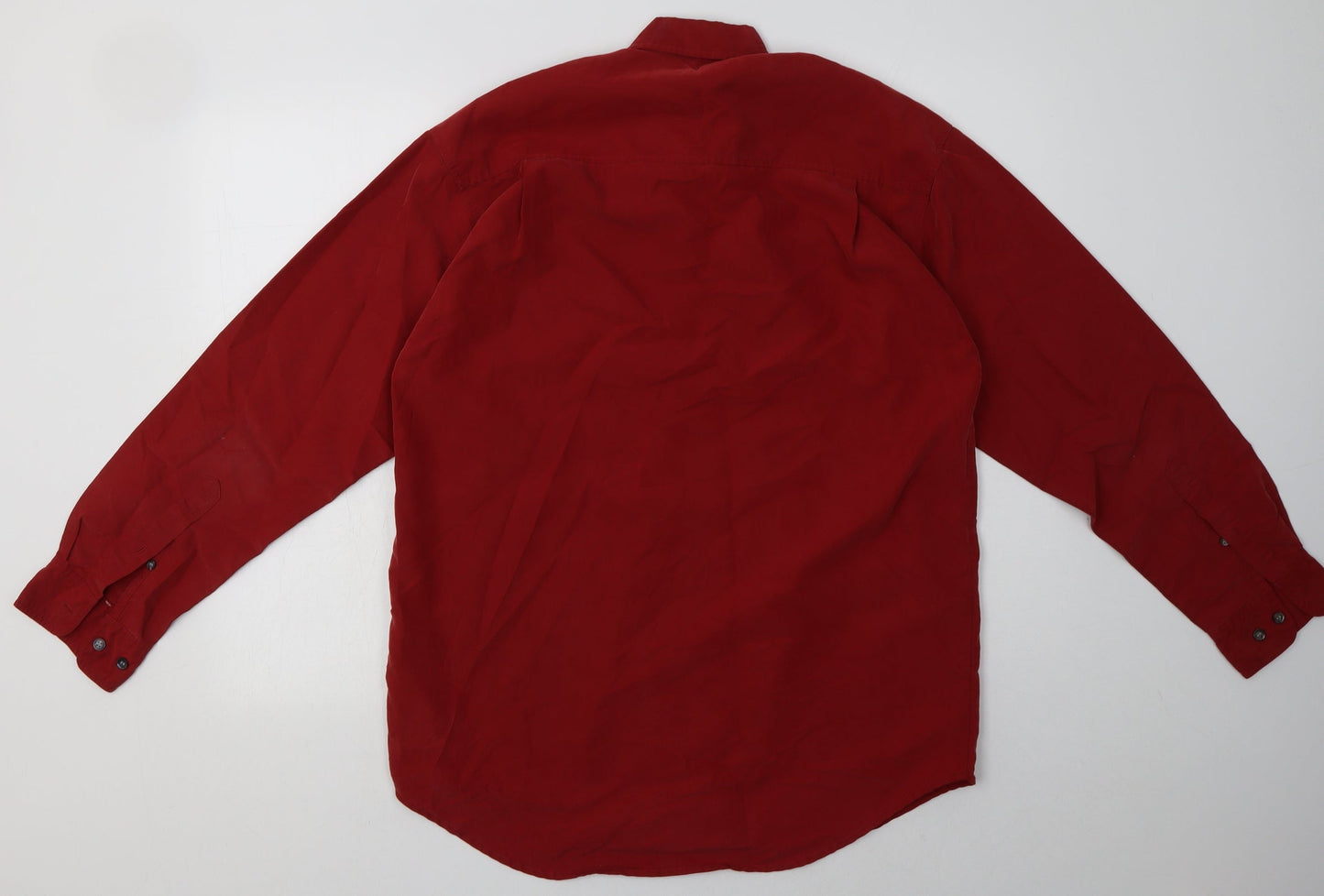 johnathan adams Mens Red  Modal  Button-Up Size S Collared Button